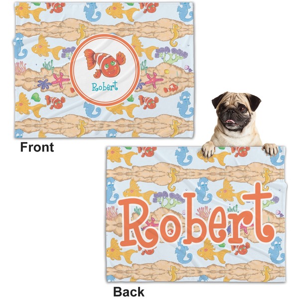 Under the Sea Microfleece Dog Blanket - Regular - Front & Back