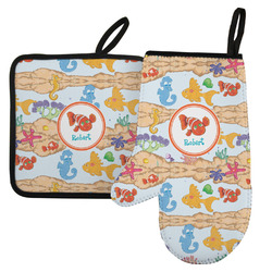 Under the Sea Left Oven Mitt & Pot Holder Set w/ Name or Text