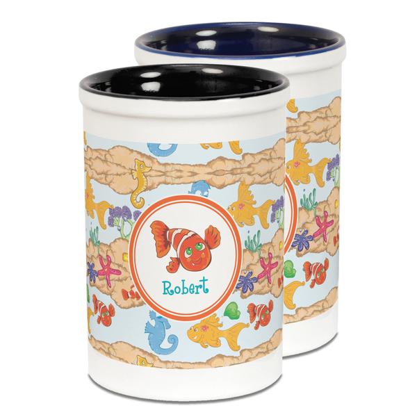 Custom Under the Sea Ceramic Pencil Holder - Large