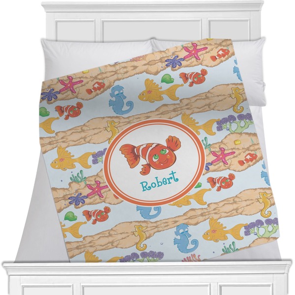 Custom Under the Sea Minky Blanket - Twin / Full - 80"x60" - Double Sided (Personalized)