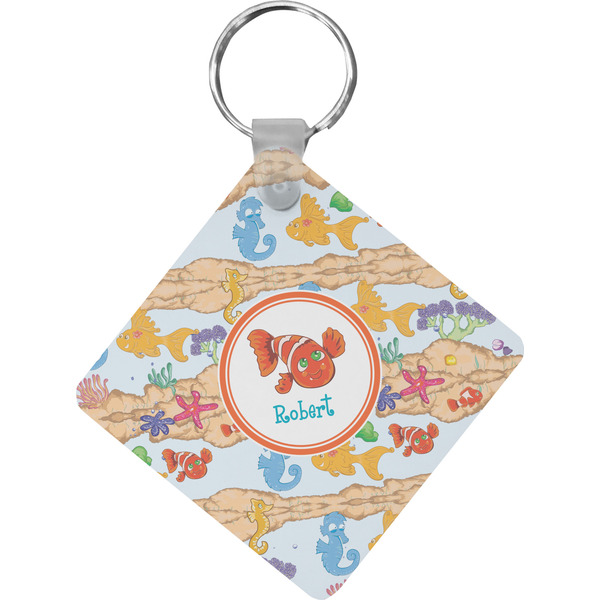 Custom Under the Sea Diamond Plastic Keychain w/ Name or Text