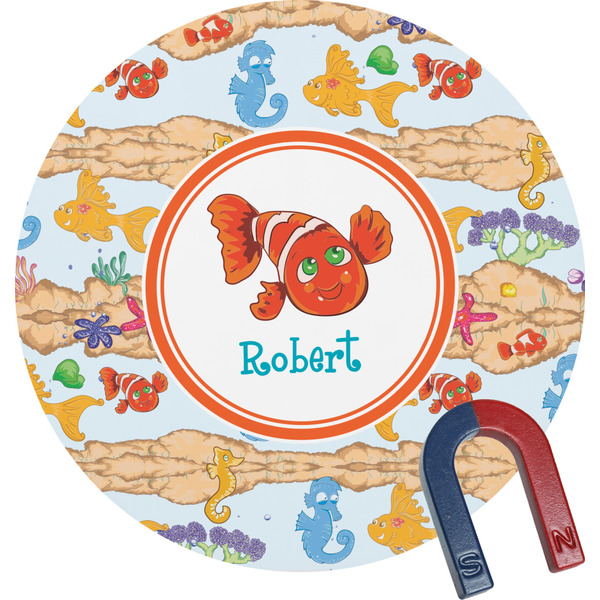 Custom Under the Sea Round Fridge Magnet (Personalized)