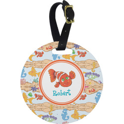 Under the Sea Plastic Luggage Tag - Round (Personalized)