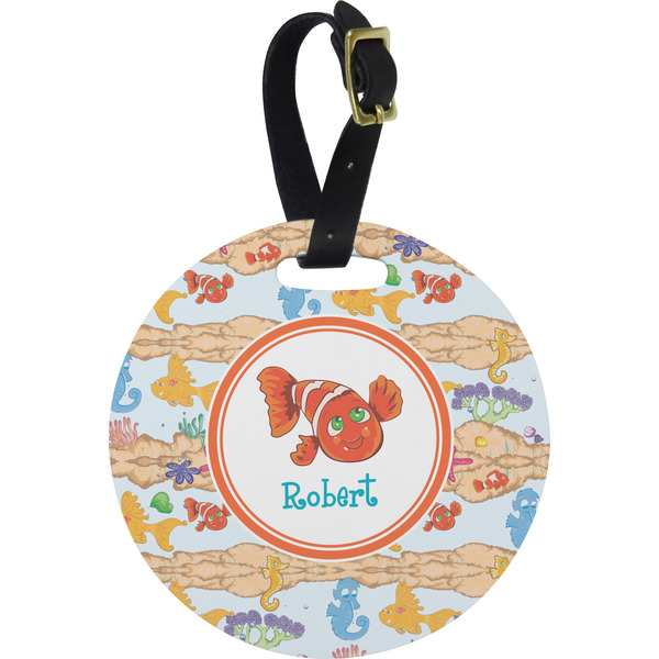 Custom Under the Sea Plastic Luggage Tag - Round (Personalized)