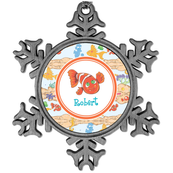 Custom Under the Sea Vintage Snowflake Ornament (Personalized)