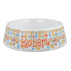 Under the Sea Plastic Dog Bowl - Large (Personalized)