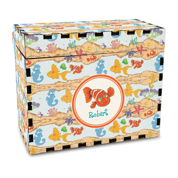 Custom Under the Sea Wood Recipe Box - Full Color Print (Personalized)
