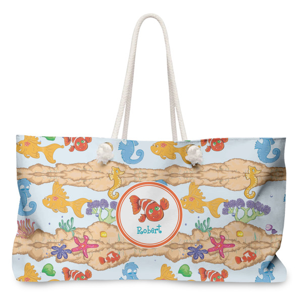 Custom Under the Sea Large Tote Bag with Rope Handles (Personalized)