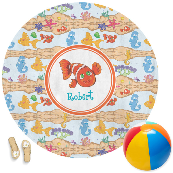 Custom Under the Sea Round Beach Towel (Personalized)