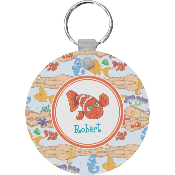 Custom Under the Sea Round Plastic Keychain (Personalized)