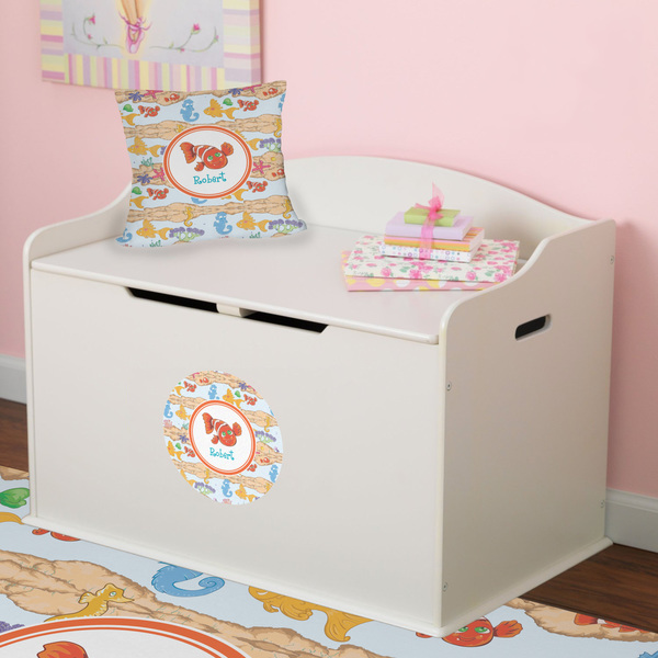 Under the Sea Round Wall Decal on Toy Chest