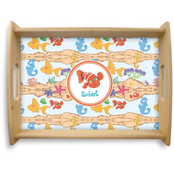 Custom Under the Sea Natural Wooden Tray - Large (Personalized)