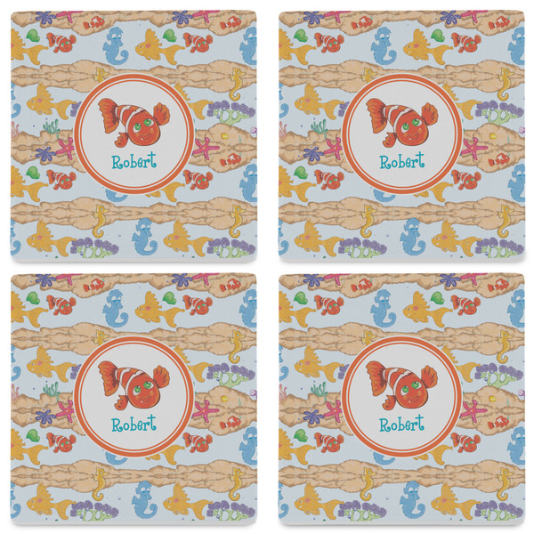 Under the Sea Set of 4 Sandstone Coasters - See All 4 View