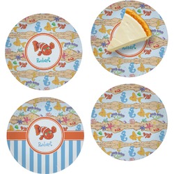 Under the Sea Set of 4 Glass Appetizer / Dessert Plate 8" (Personalized)