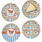 Under the Sea Set of 4 Glass Appetizer / Dessert Plate 8" (Personalized)