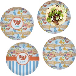 Under the Sea Set of 4 Glass Lunch / Dinner Plate 10" (Personalized)