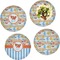 Under the Sea Set of 4 Glass Lunch / Dinner Plate 10" (Personalized)