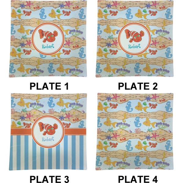 Under the Sea Set of Square Dinner Plates (Approval)