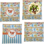 Under the Sea Set of 4 Glass Square Lunch / Dinner Plate 9.5" (Personalized)