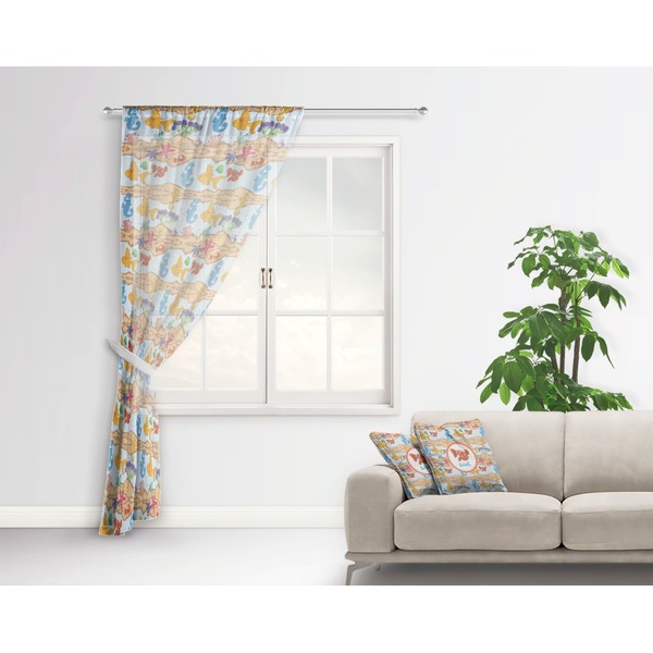 Under the Sea Sheer Curtain With Window and Rod - in Room Matching Pillow