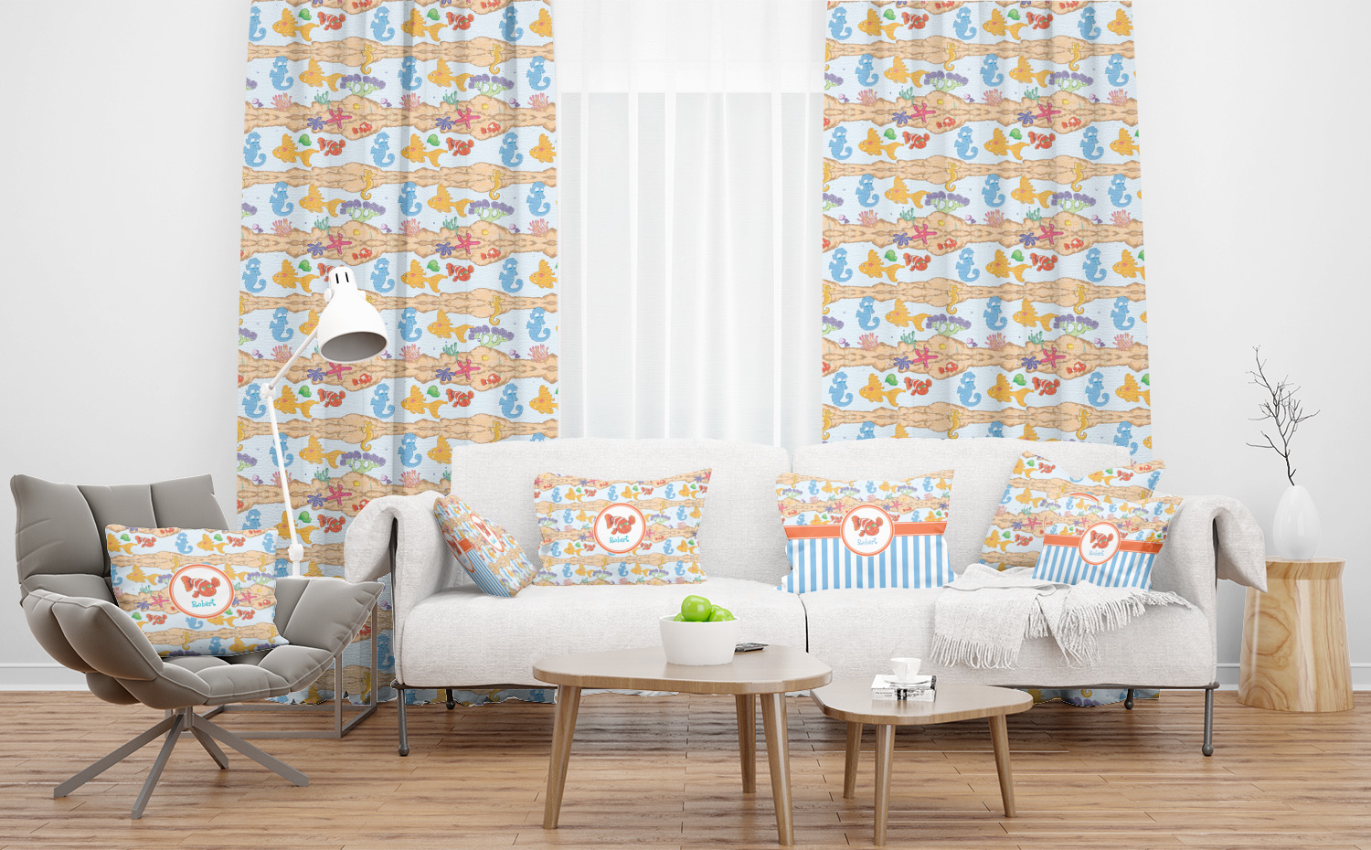 Custom Under the Sea Sheer Curtain YouCustomizeIt