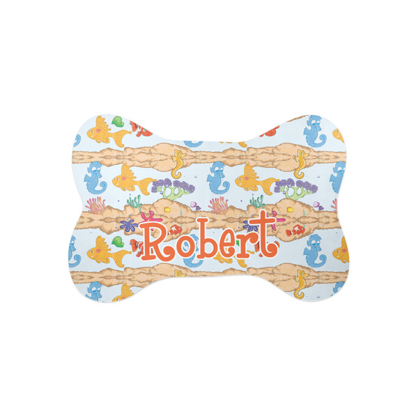 Custom Under the Sea Bone Shaped Dog Food Mat (Small) (Personalized)