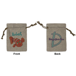 Under the Sea Small Burlap Gift Bag - Front & Back (Personalized)