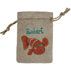 Under the Sea Small Burlap Gift Bag - Front (Personalized)