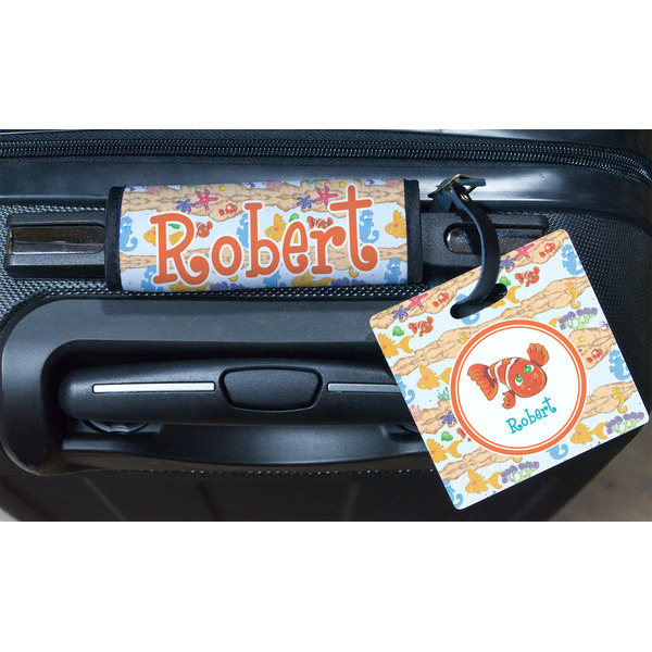 Under the Sea Square Luggage Tag & Handle Wrap - In Context