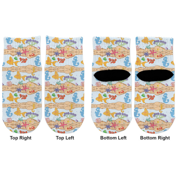 Under the Sea Toddler Ankle Socks - Double Pair - Front and Back - Apvl