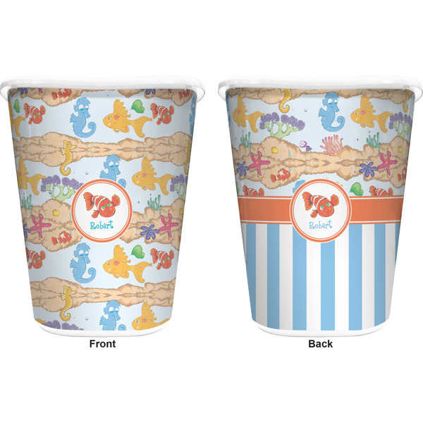 Under the Sea Trash Can White - Front and Back - Apvl