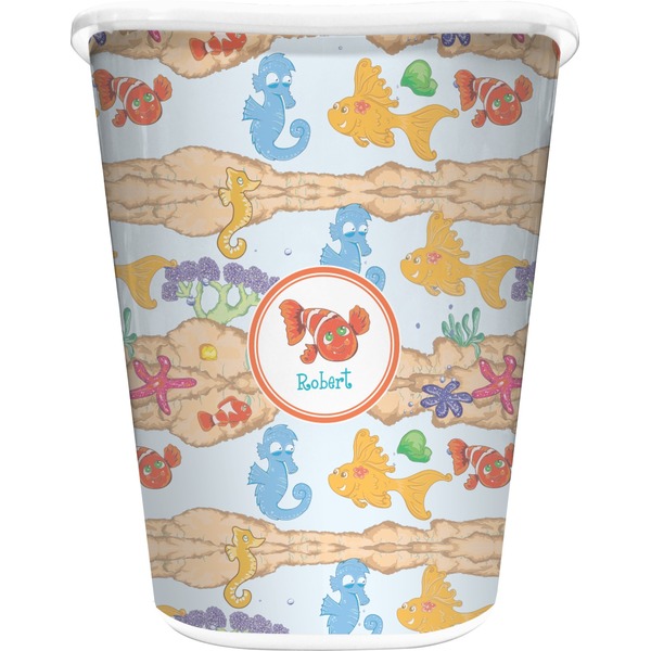 Custom Under the Sea Waste Basket - Double Sided (White) (Personalized)