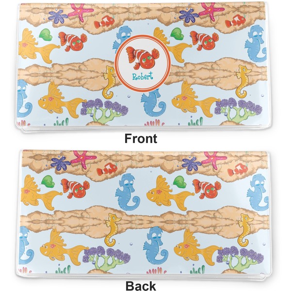 Under the Sea Vinyl Check Book Cover - Front and Back