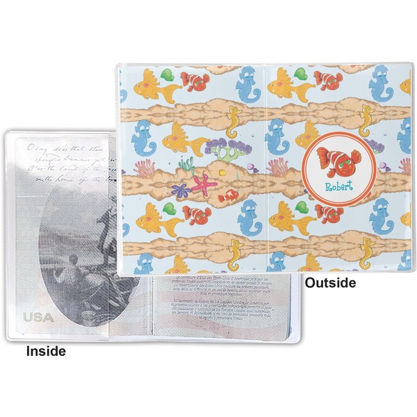 Under the Sea Vinyl Passport Holder - Flat Front and Back