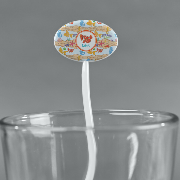 Under the Sea White Plastic 7" Stir Stick - Oval - Main