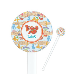 Under the Sea 7" Round Plastic Stir Sticks - White - Double Sided (Personalized)