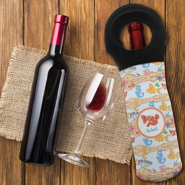 Under the Sea Wine Tote Bag - FLATLAY