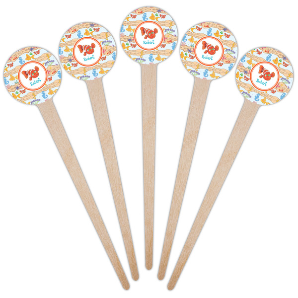 Under the Sea Wooden 4" Food Pick - Round - Fan View