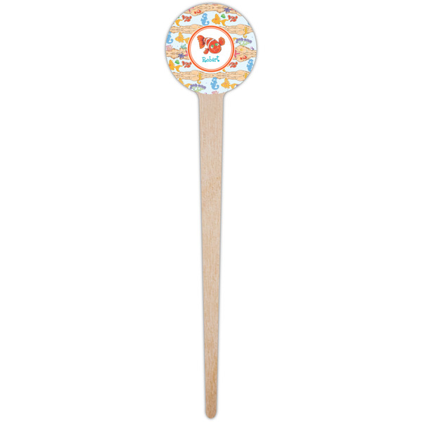 Under the Sea Wooden 4" Food Pick - Round - Single Pick
