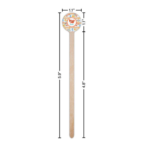 Under the Sea Wooden 6" Stir Stick - Round - Dimensions