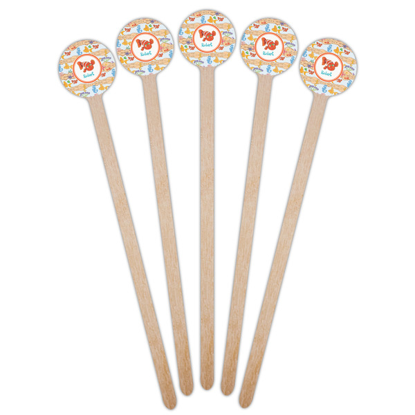 Under the Sea Wooden 6" Stir Stick - Round - Fan View