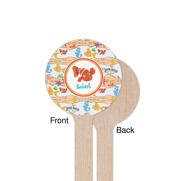 Under the Sea Wooden 7.5" Stir Stick - Round - Single Sided - Front & Back