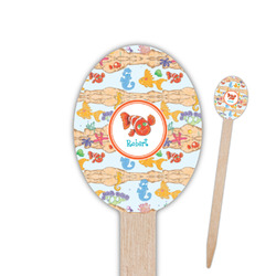 Under the Sea Oval Wooden Food Picks - Single Sided (Personalized)