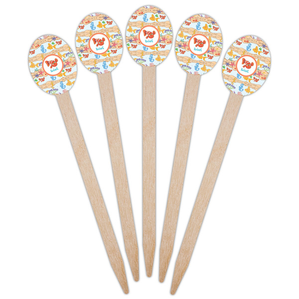 Under the Sea Wooden Food Pick - Oval - Fan View