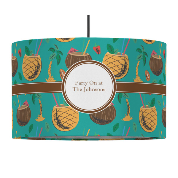 Custom Coconut Drinks 12" Drum Pendant Lamp - Fabric (Personalized)