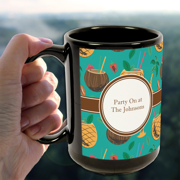 Coconut Drinks 15oz. Black Mug - LIFESTYLE