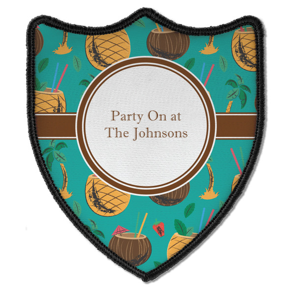 Custom Coconut Drinks Iron On Shield Patch B w/ Name or Text