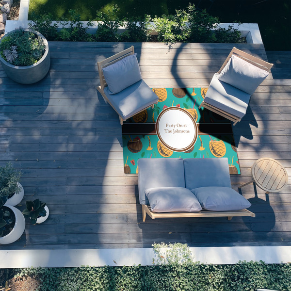 Coconut Drinks 5'x7' Patio Rug - In context