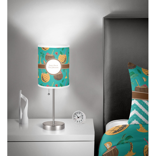Coconut Drinks 7 inch drum lamp shade - in room