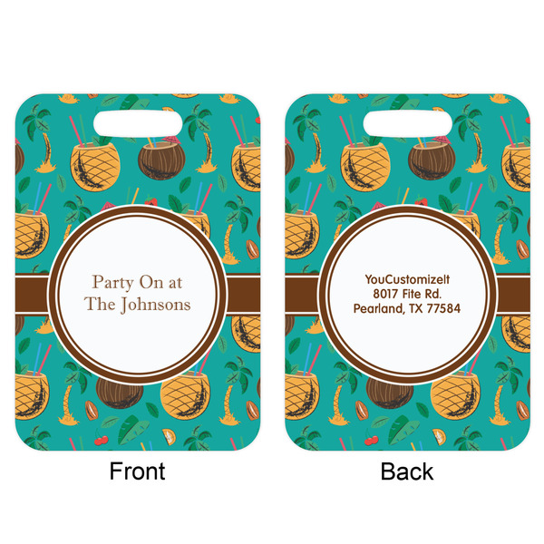 Coconut Drinks Aluminum Luggage Tag (Front + Back)